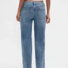 Loszittende jeans met lage taille en vetersluiting in jaren '90-stijl