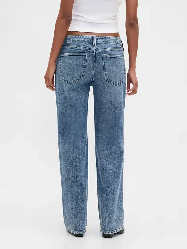 Loszittende jeans met lage taille en vetersluiting in jaren '90-stijl