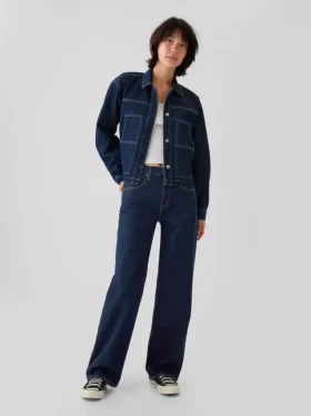 Loszittende jeans uit de jaren ’90 met middelhoge taille
