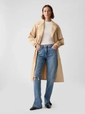 Loszittende jeans uit de jaren ’90 met middelhoge taille