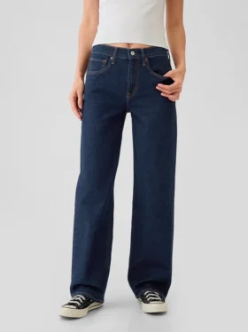 Loszittende jeans uit de jaren ’90 met middelhoge taille