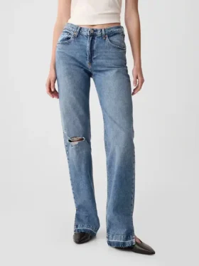 Loszittende jeans uit de jaren ’90 met middelhoge taille