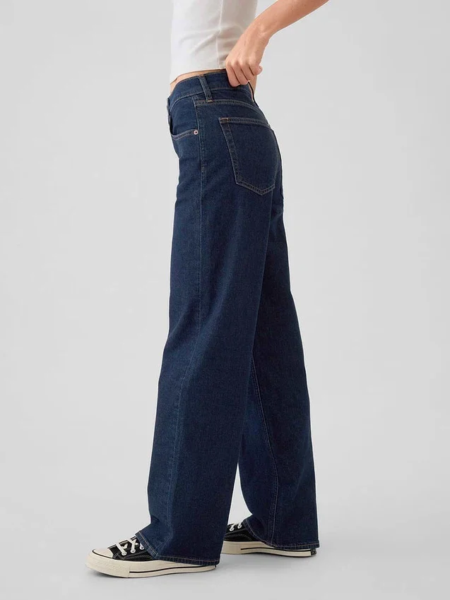 Loszittende jeans uit de jaren ’90 met middelhoge taille