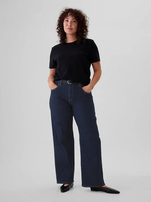 Loszittende jeans uit de jaren ’90 met middelhoge taille