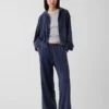 Loszittende joggingbroek met middelhoge taille van Vintagesoft-frottee
