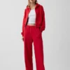 Loszittende joggingbroek met middelhoge taille van Vintagesoft-frottee