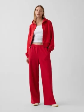 Loszittende joggingbroek met middelhoge taille van Vintagesoft-frottee