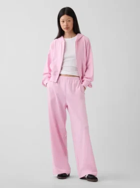 Loszittende joggingbroek met middelhoge taille van Vintagesoft-frottee