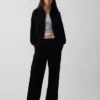 Loszittende joggingbroek met middelhoge taille van Vintagesoft-frottee