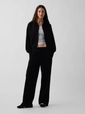 Loszittende joggingbroek met middelhoge taille van Vintagesoft-frottee