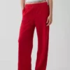 Loszittende joggingbroek met middelhoge taille van Vintagesoft-frottee