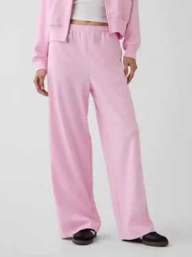 Loszittende joggingbroek met middelhoge taille van Vintagesoft-frottee
