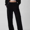 Loszittende joggingbroek met middelhoge taille van Vintagesoft-frottee