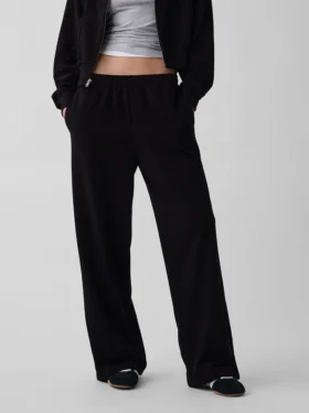 Loszittende joggingbroek met middelhoge taille van Vintagesoft-frottee