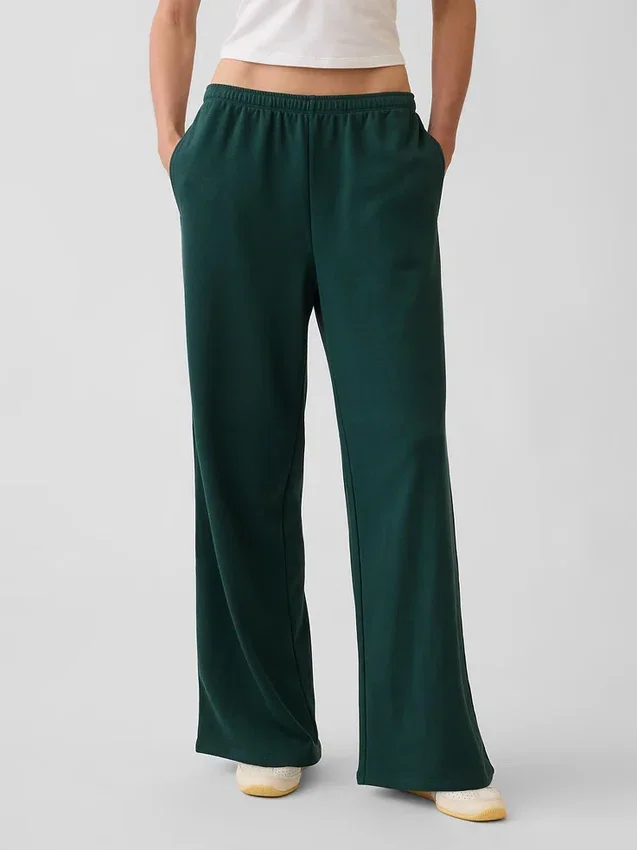 Loszittende joggingbroek met middelhoge taille van Vintagesoft-frottee