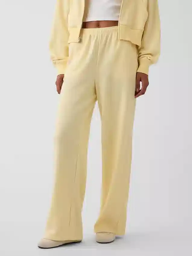 Loszittende joggingbroek met middelhoge taille van Vintagesoft-frottee