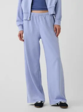 Loszittende joggingbroek met middelhoge taille van Vintagesoft-frottee