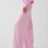 Loszittende joggingbroek met middelhoge taille van Vintagesoft-frottee
