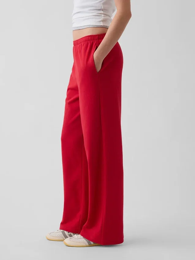 Loszittende joggingbroek met middelhoge taille van Vintagesoft-frottee