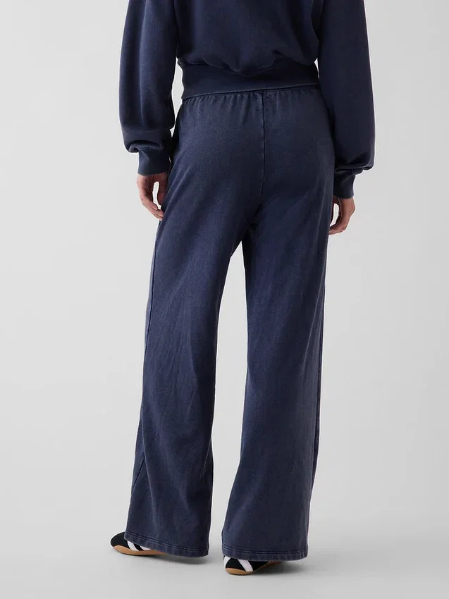 Loszittende joggingbroek met middelhoge taille van Vintagesoft-frottee