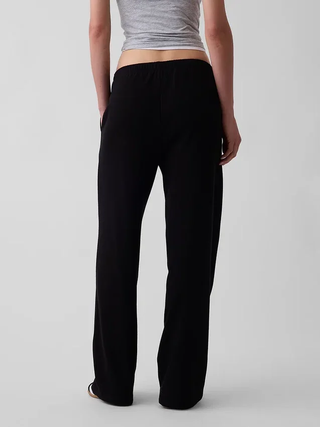 Loszittende joggingbroek met middelhoge taille van Vintagesoft-frottee