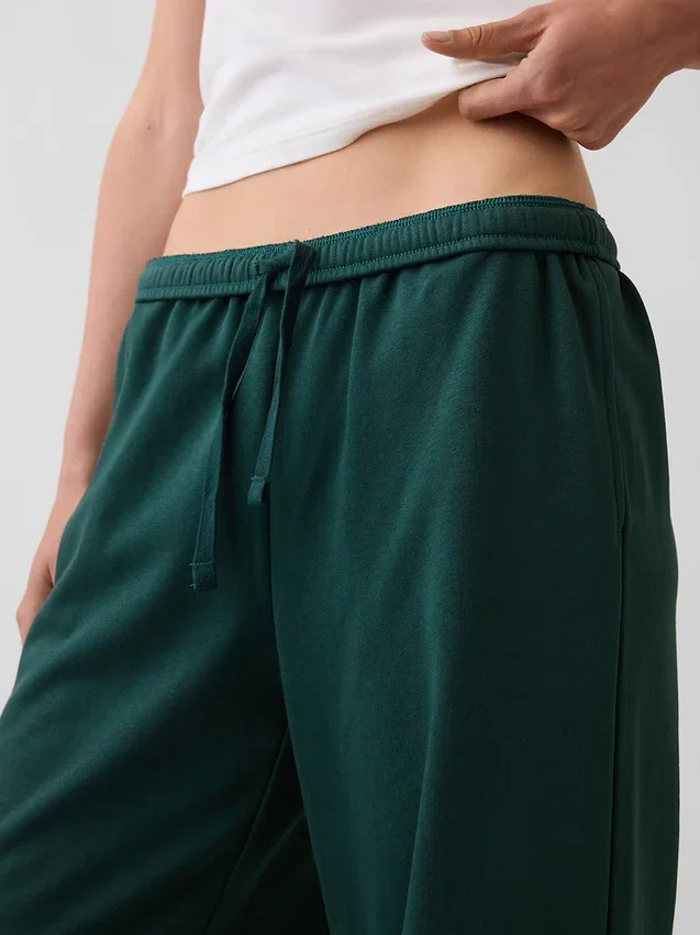 Loszittende joggingbroek met middelhoge taille van Vintagesoft-frottee