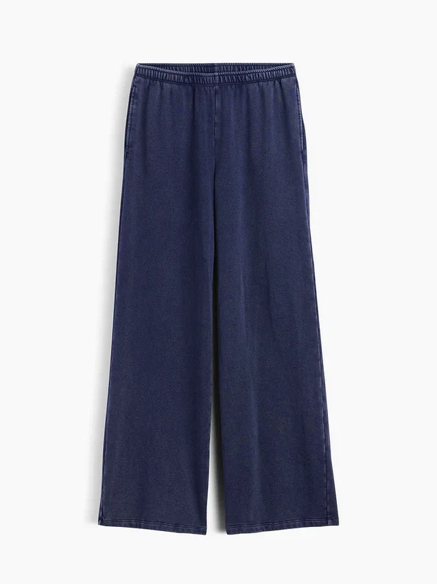 Loszittende joggingbroek met middelhoge taille van Vintagesoft-frottee