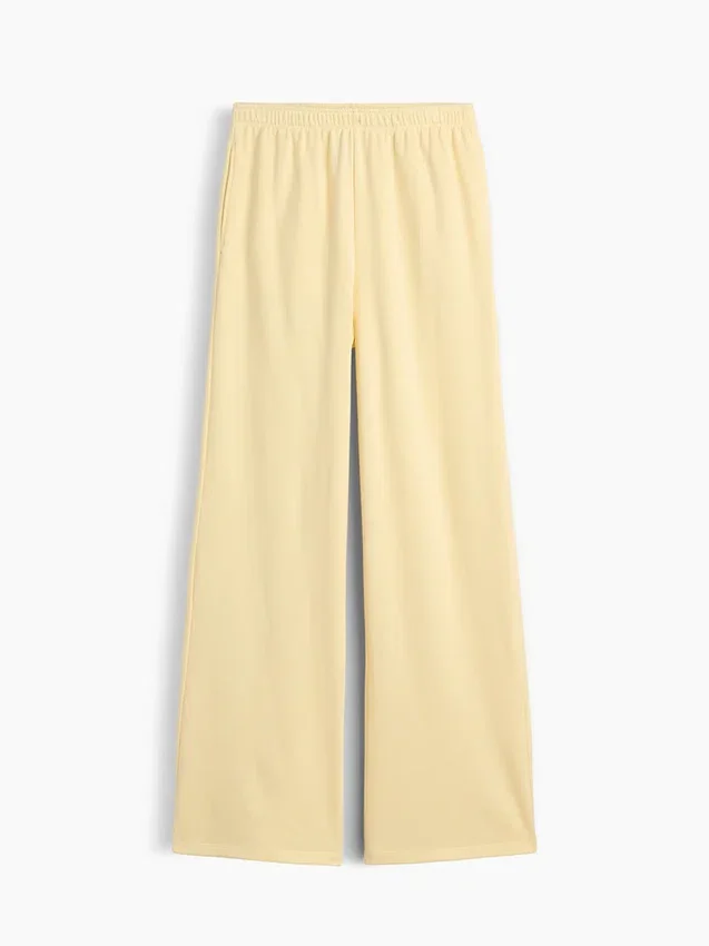 Loszittende joggingbroek met middelhoge taille van Vintagesoft-frottee