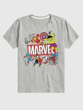 Marvel Avengers-T-shirt met korte mouwen en doodle-print voor peuters