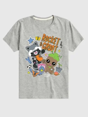 Marvel Groot en Rocket T-shirt met korte mouwen en print voor peuters