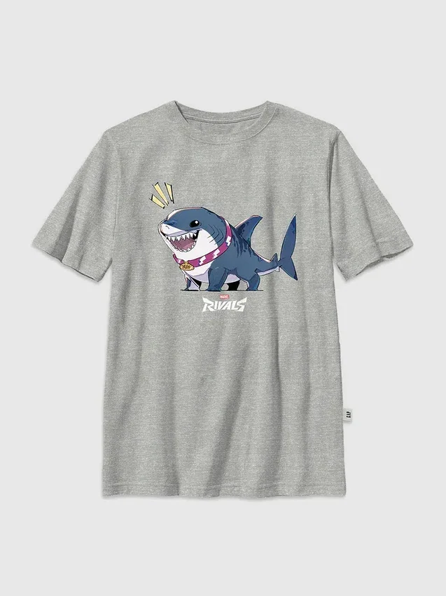 Marvel Rivals Jeff the Shark-T-shirt met print voor kinderen
