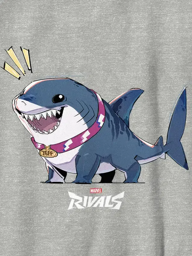 Marvel Rivals Jeff the Shark-T-shirt met print voor kinderen