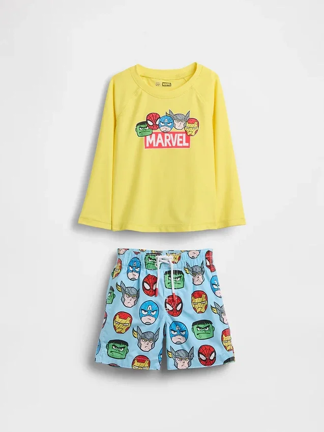 Marvel-zwemset met rashguard voor Baby & Peuter