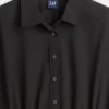 Maxi-shirtjurk van popeline met verlaagde taille