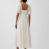 Maxijurk met empire-taille van linnenmix