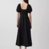 Maxijurk met empire-taille van linnenmix