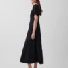 Maxijurk met empire-taille van linnenmix