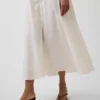 Maxijurk met empire-taille van linnenmix