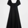 Maxijurk met empire-taille van linnenmix