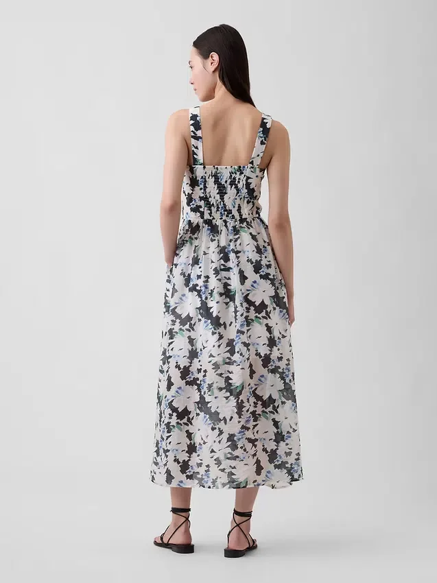 Maxijurk met naad en lage taille