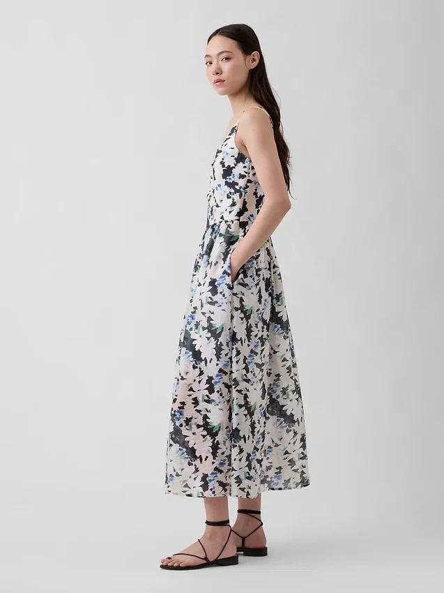 Maxijurk met naad en lage taille