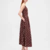 Maxijurk met naad en lage taille