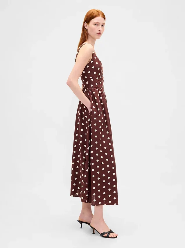 Maxijurk met naad en lage taille
