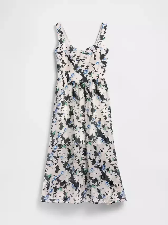 Maxijurk met naad en lage taille