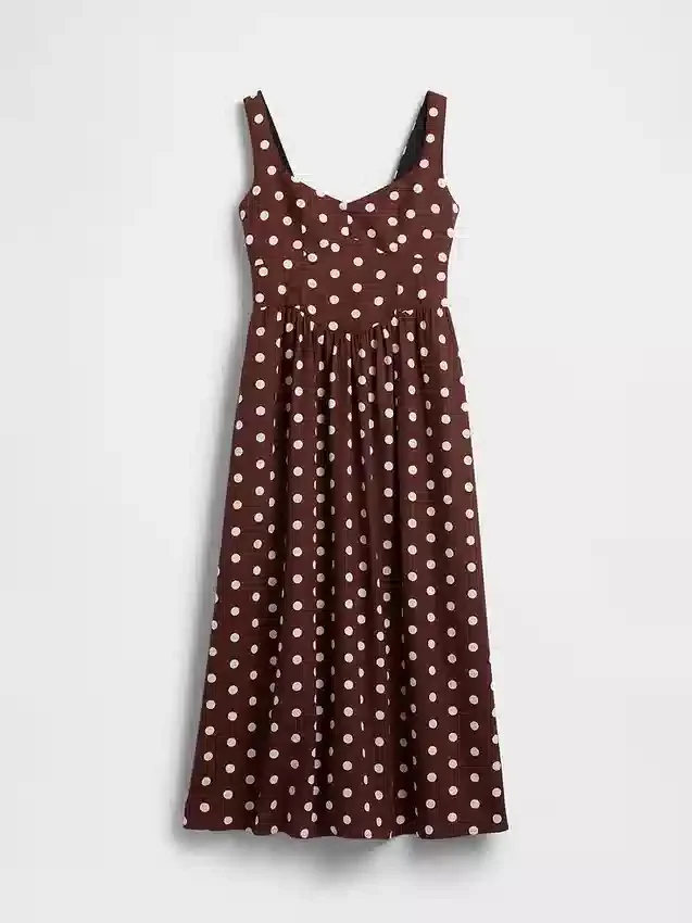 Maxijurk met naad en lage taille