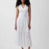 Maxijurk met oogjes en lage taille