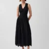 Maxijurk met oogjes en lage taille
