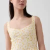 Maxijurk met oogjes, naden en lage taille