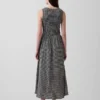 Maxijurk met smockwerk en verlaagde taille in gingham