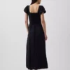 Maxijurk met verlaagde taille van linnenmix